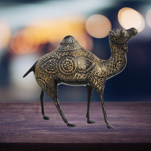 Brass Showpiece Camel Statue 2.86kg